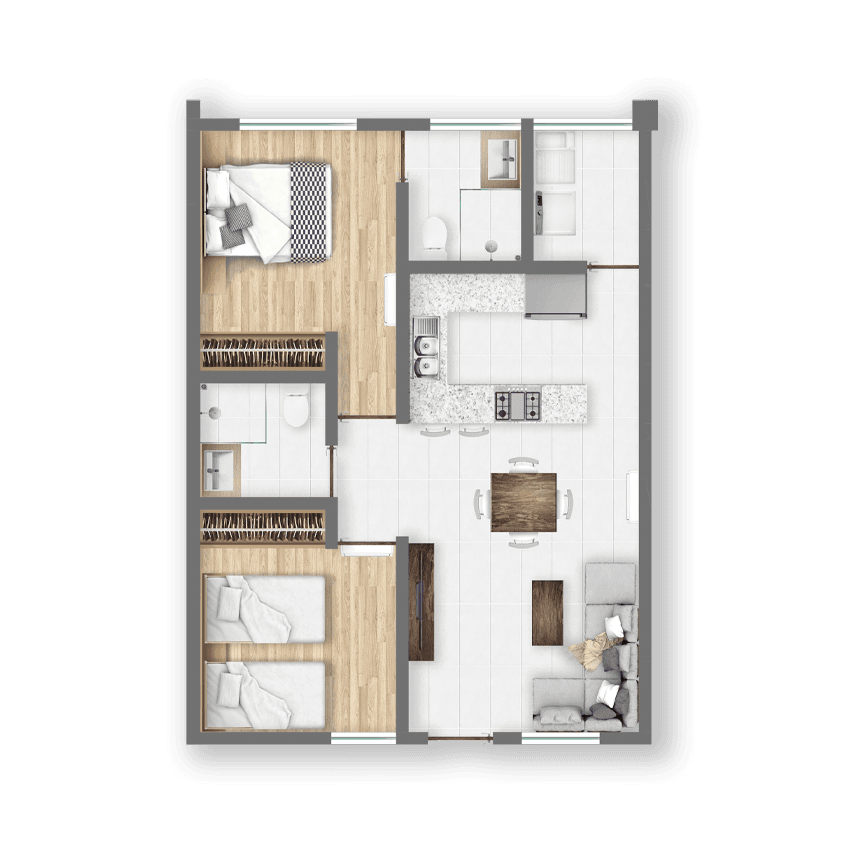 Estancia moderna — Planta baja